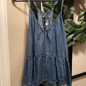 Denim Peplum Tank